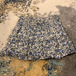 Zara Blue & White Flower Print Ruffle Skort New!! 👗😍🤗